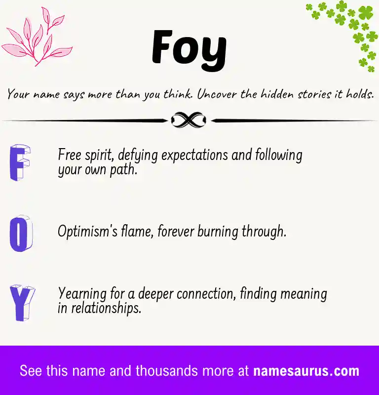 Acrostic poem about Foy.