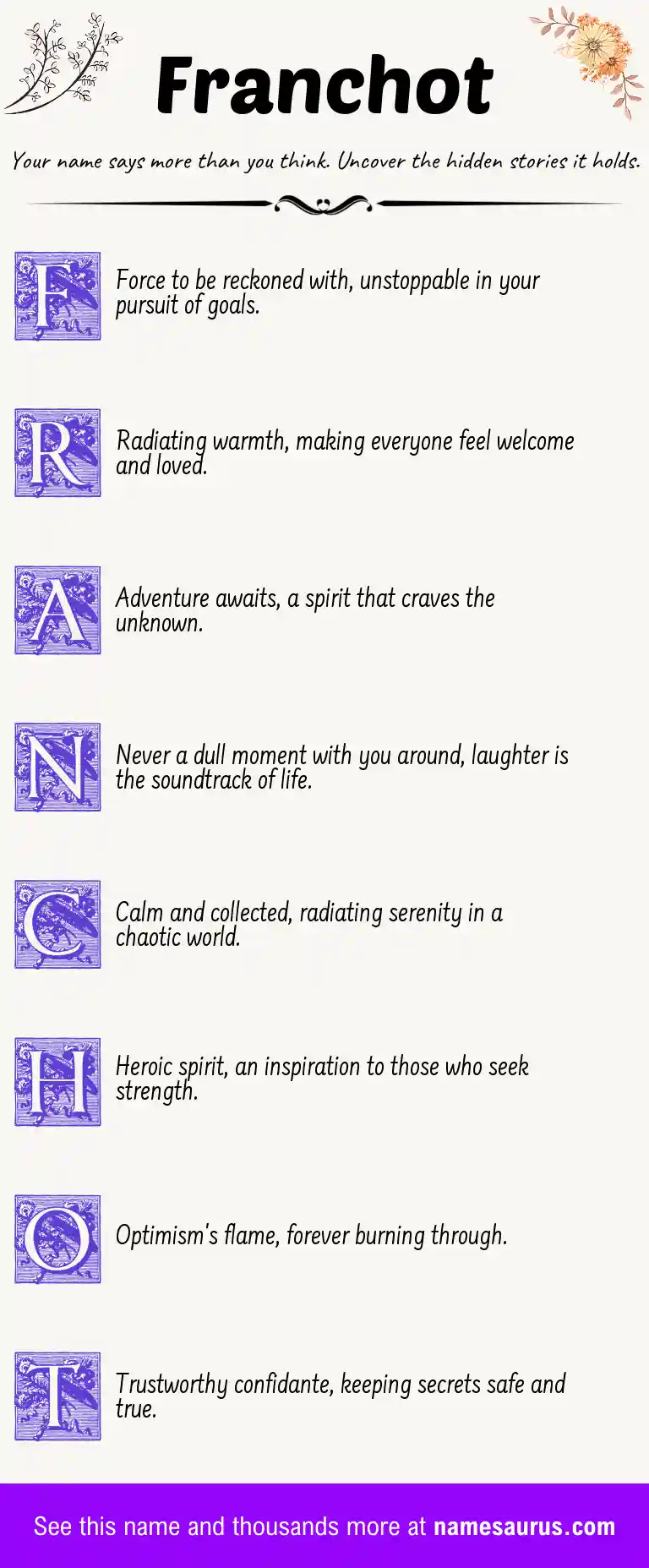 Acrostic poem about Franchot.