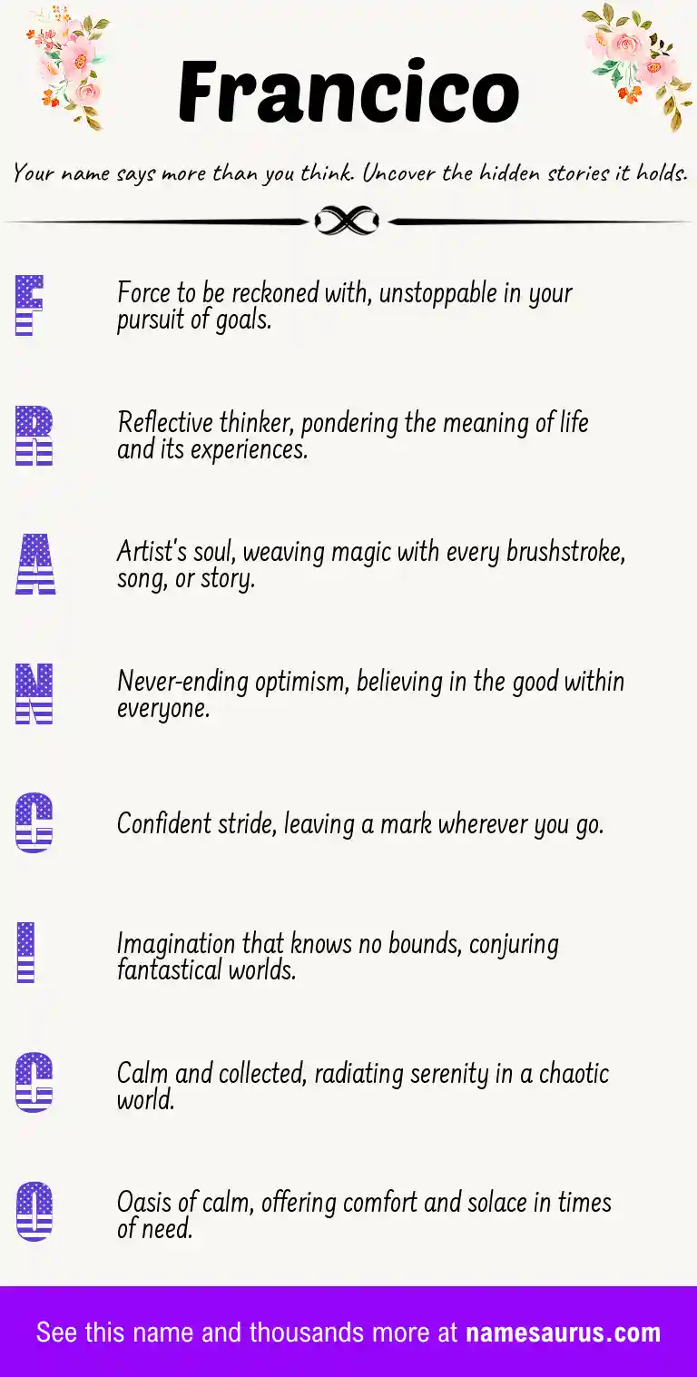 Acrostic poem about Francico.