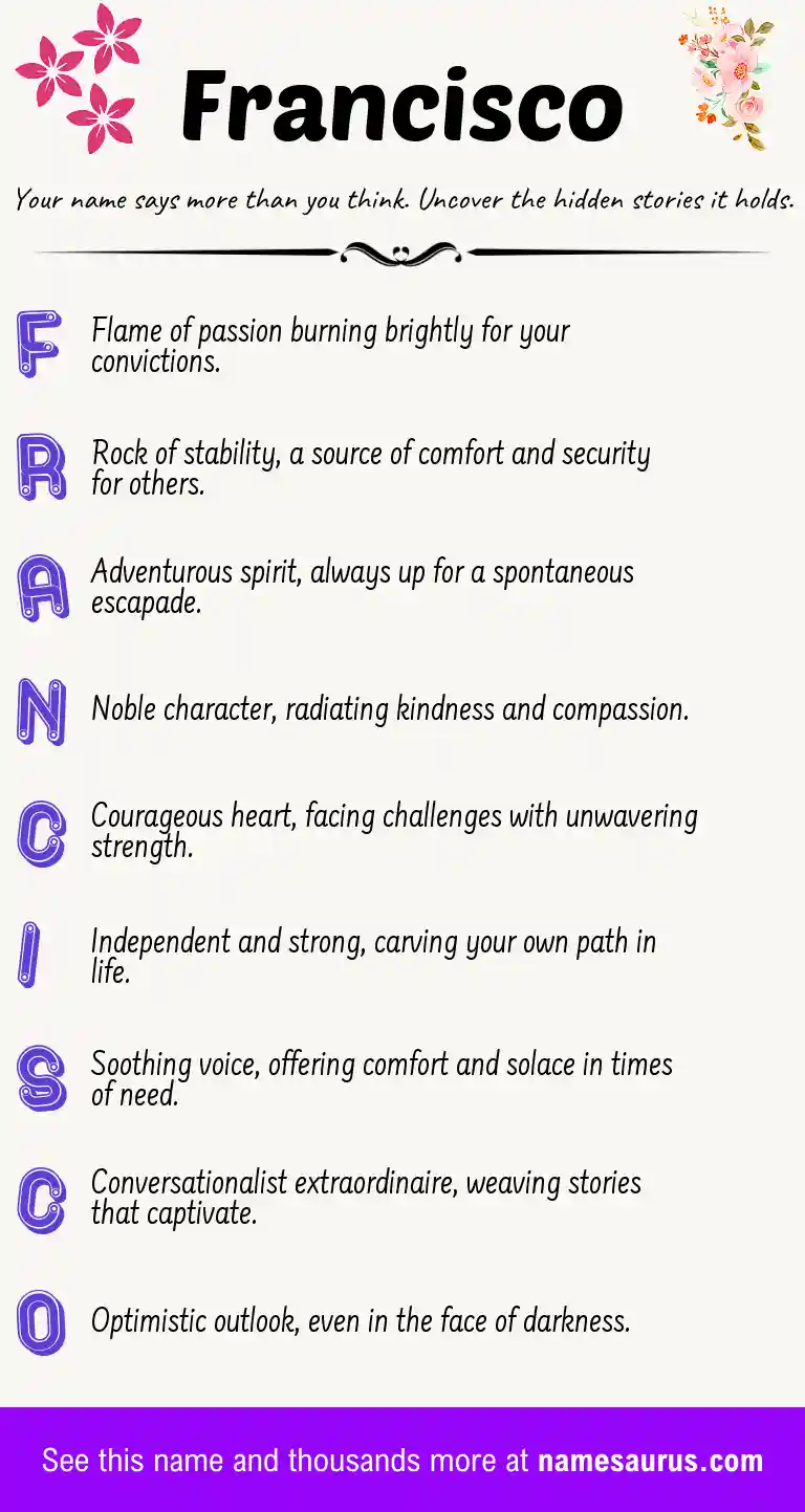Acrostic poem about Francisco.