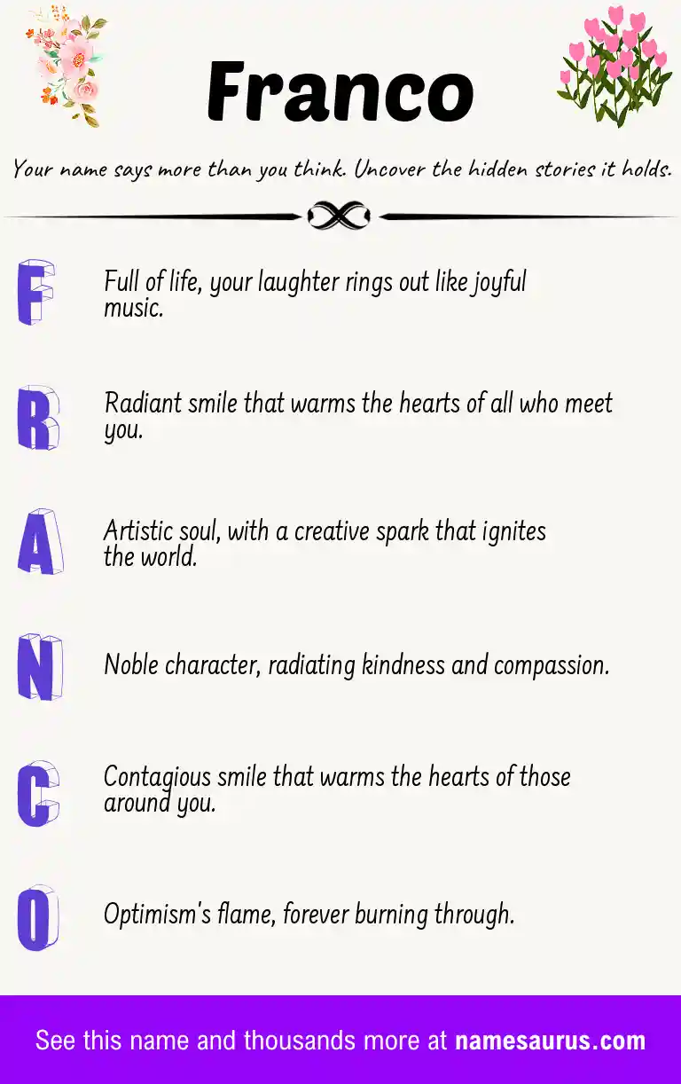 Acrostic poem about Franco.