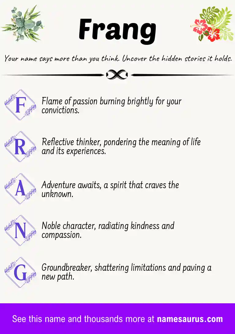 Acrostic poem about Frang.