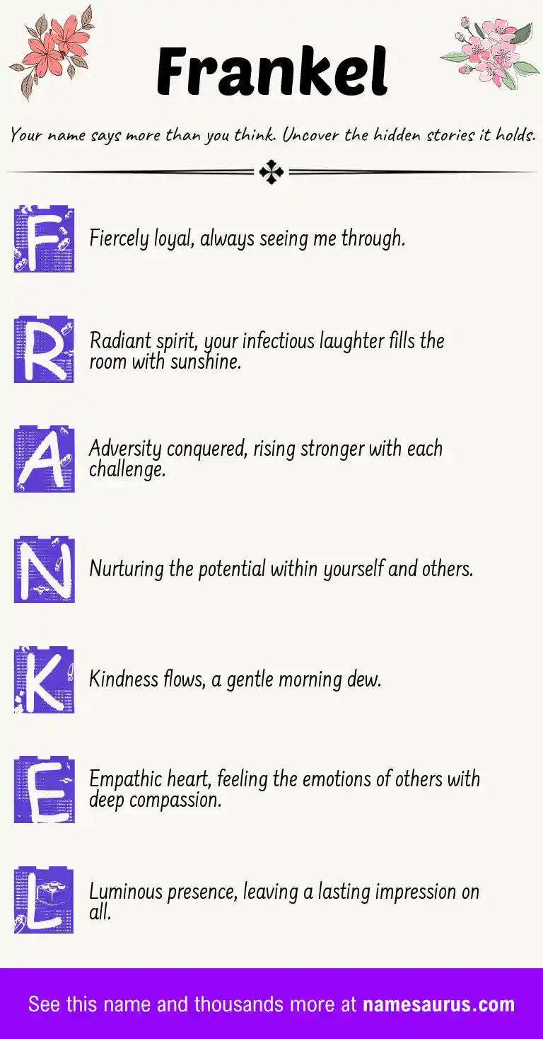 Acrostic poem about Frankel.