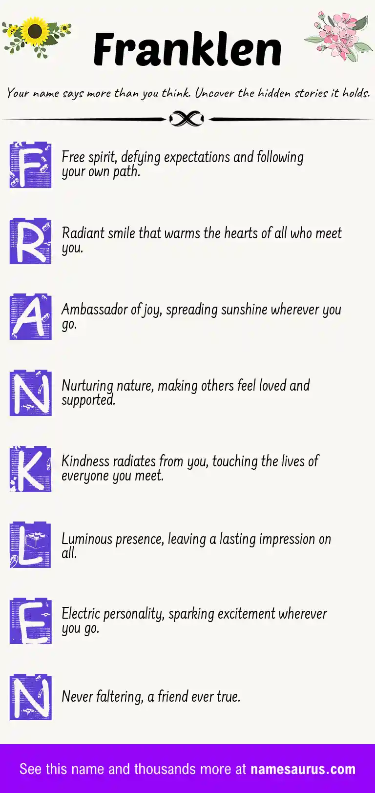 Acrostic poem about Franklen.