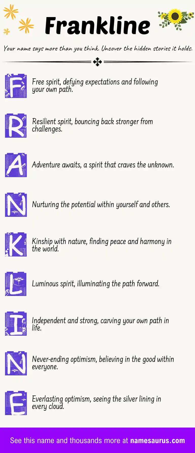 Acrostic poem about Frankline.
