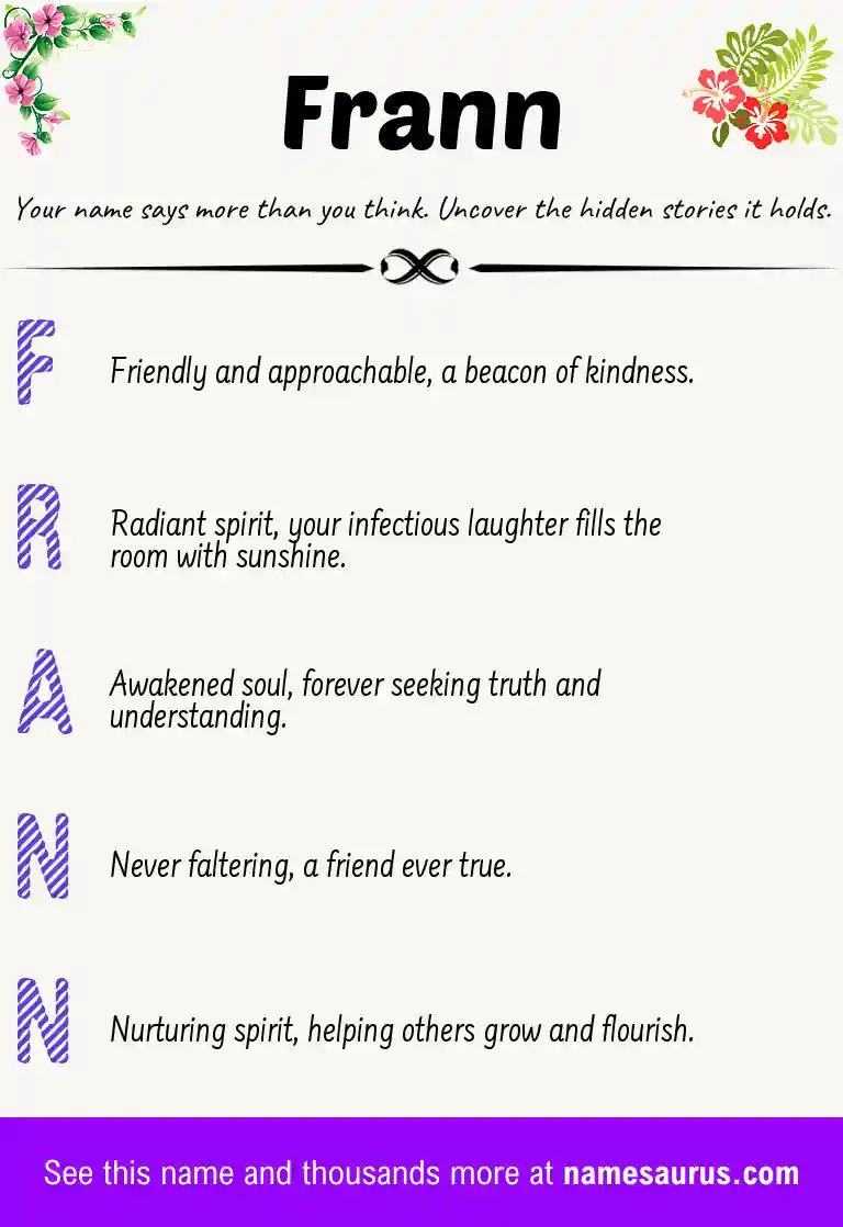 Acrostic poem about Frann.