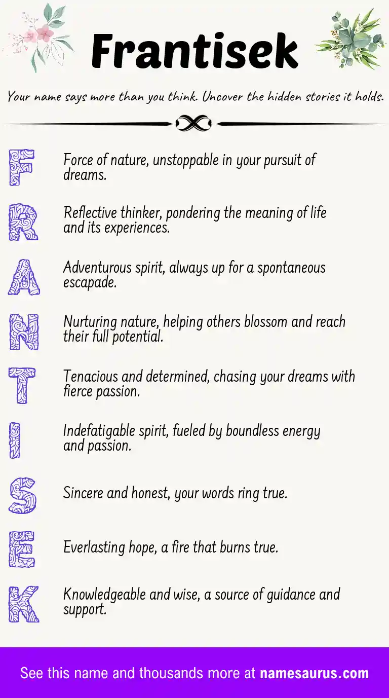 Acrostic poem about Frantisek.