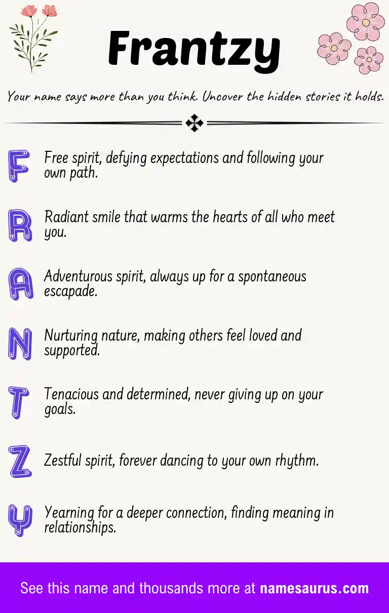 Acrostic poem about Frantzy.