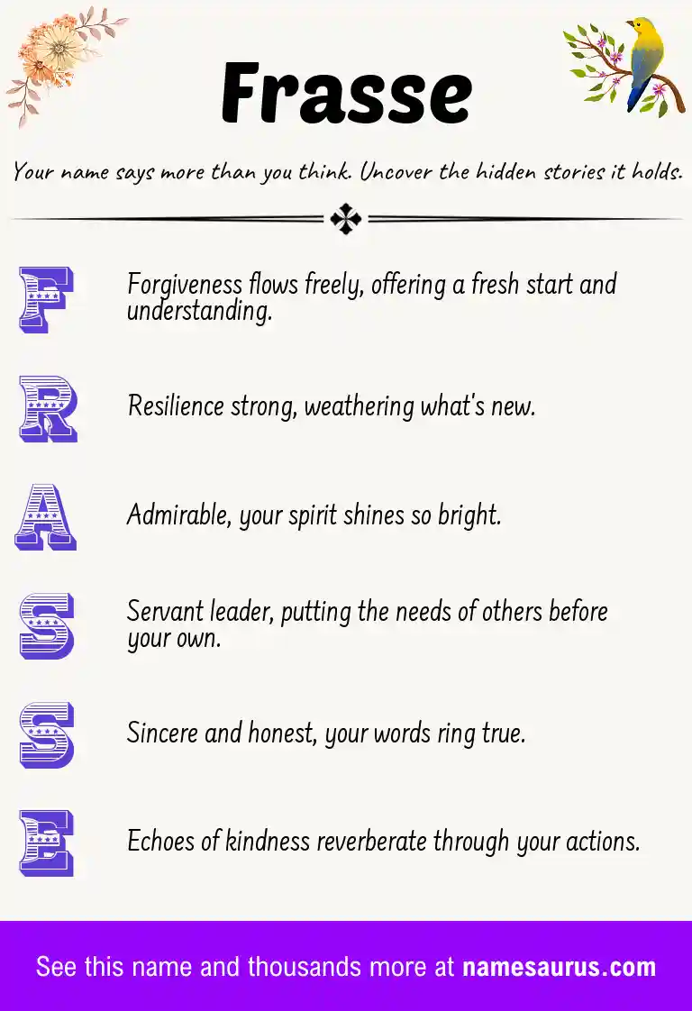 Acrostic poem about Frasse.
