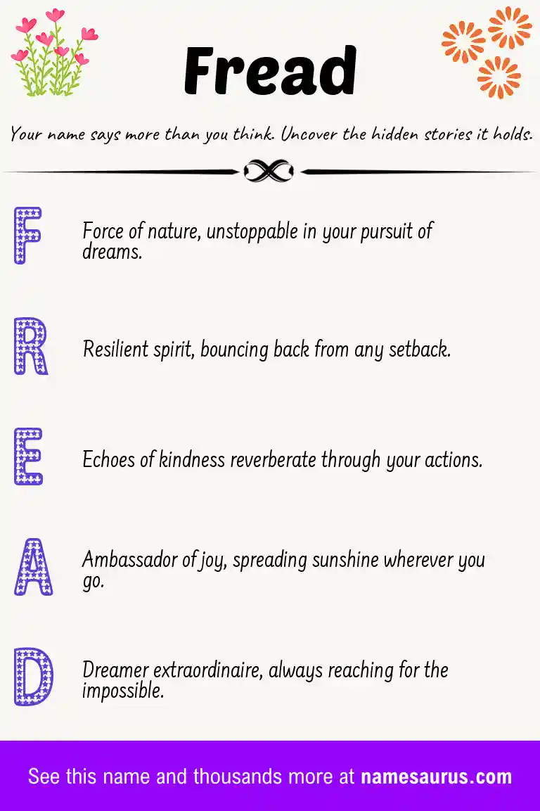 Acrostic poem about Fread.