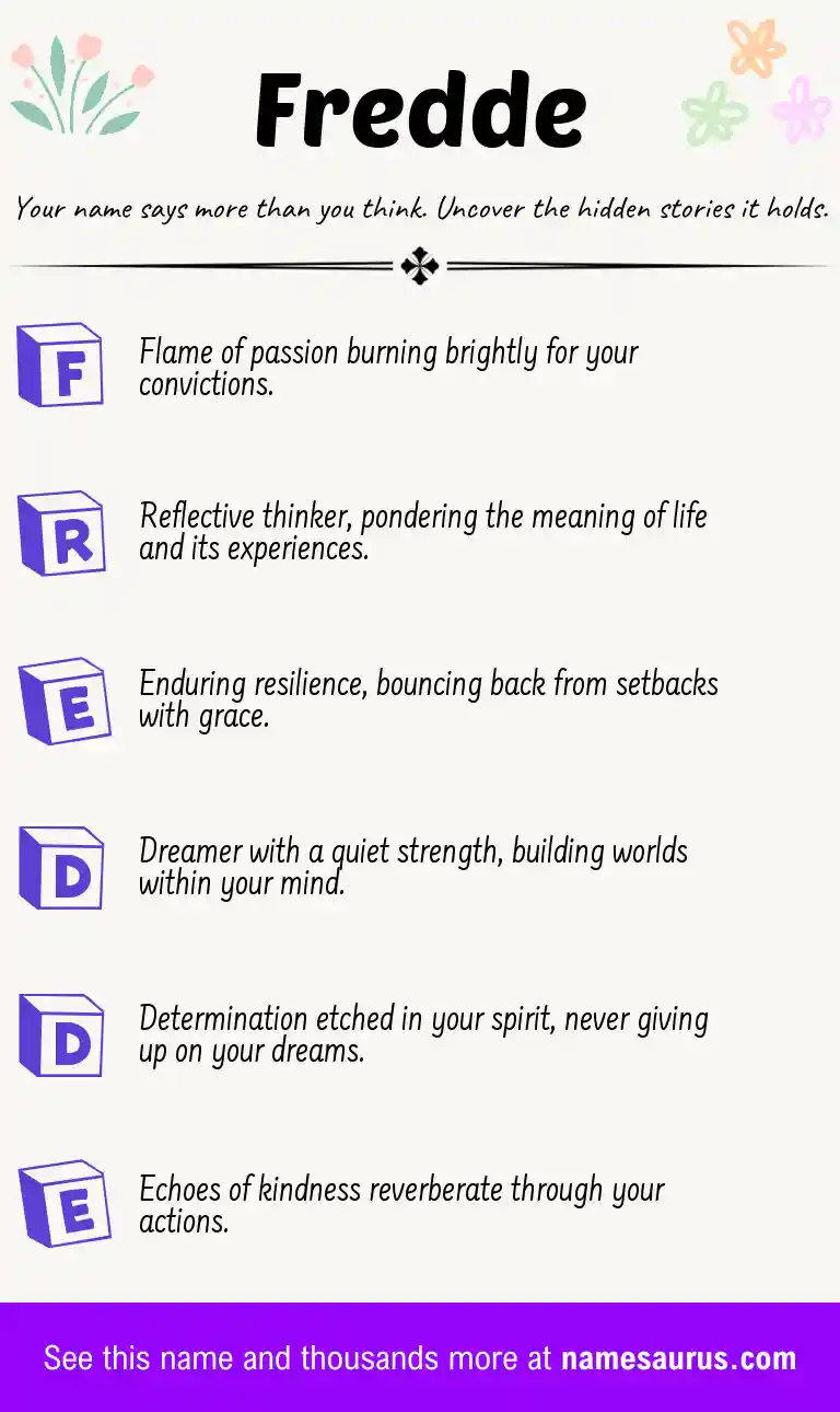 Acrostic poem about Fredde.