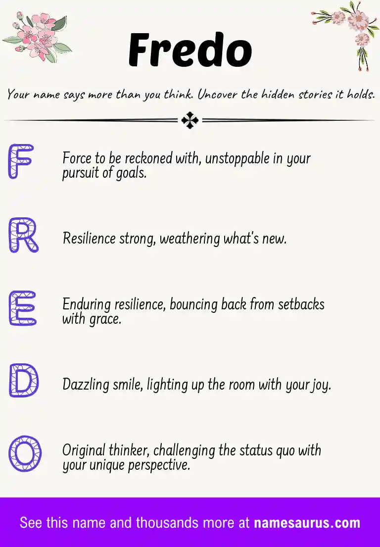 Acrostic poem about Fredo.