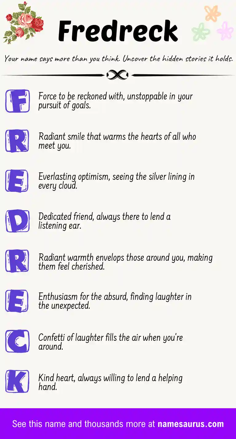 Acrostic poem about Fredreck.