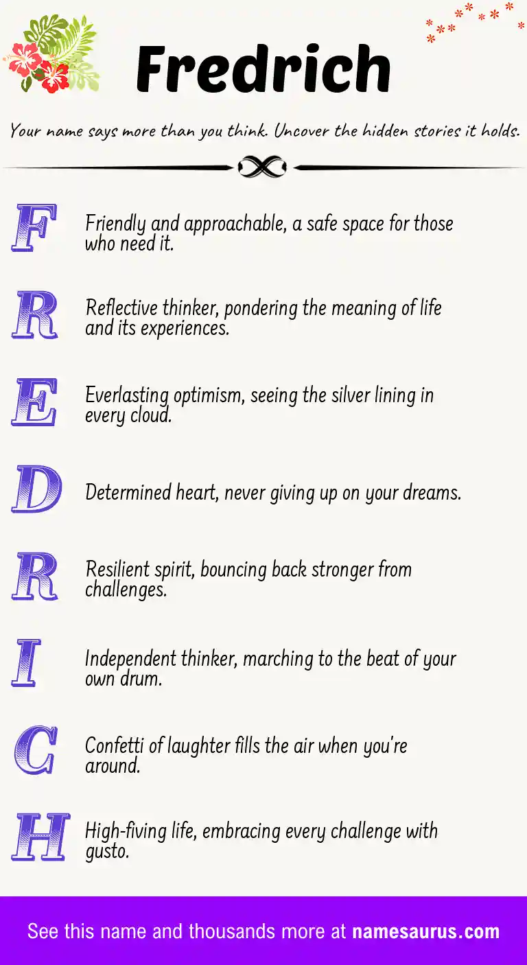 Acrostic poem about Fredrich.