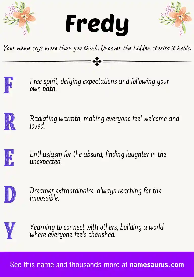 Acrostic poem about Fredy.
