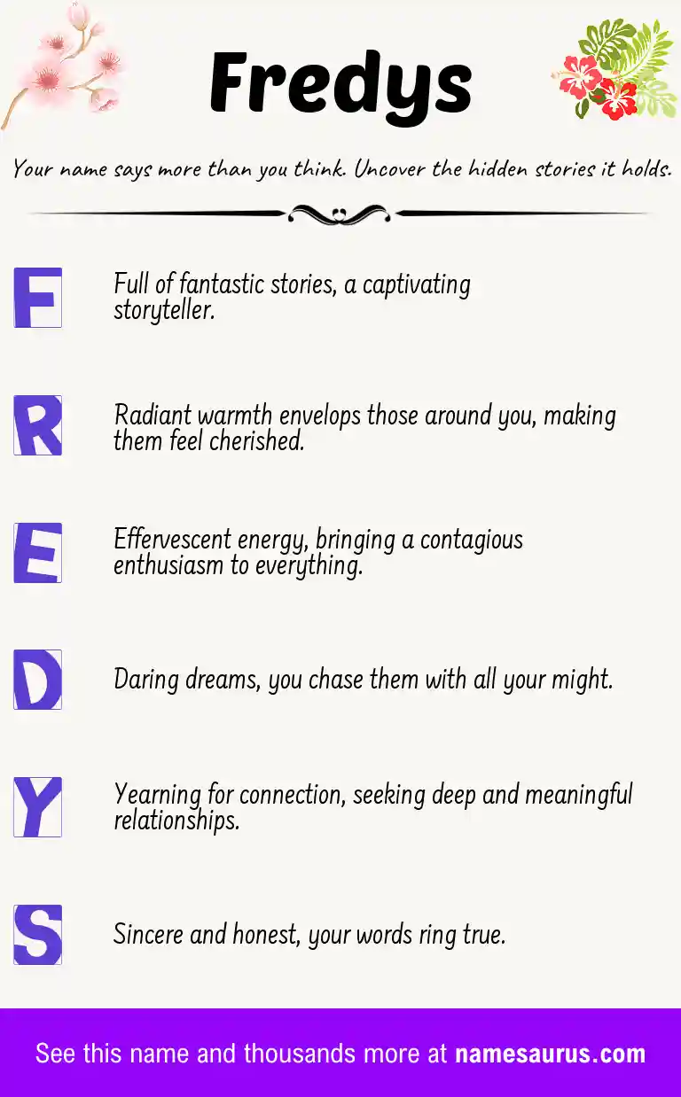 Acrostic poem about Fredys.