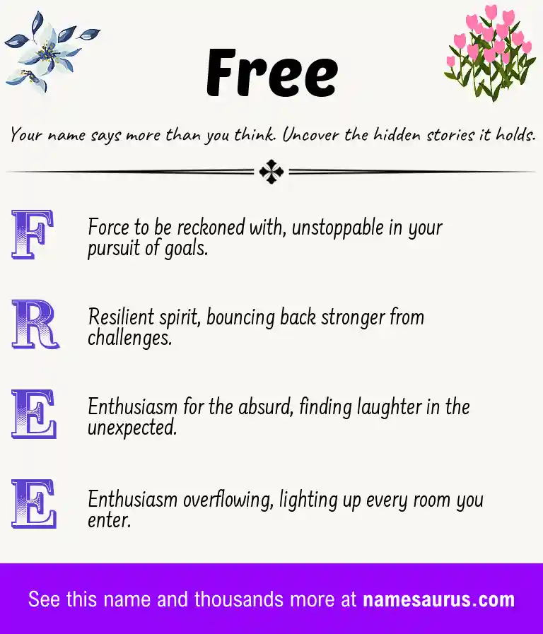 Acrostic poem about Free.