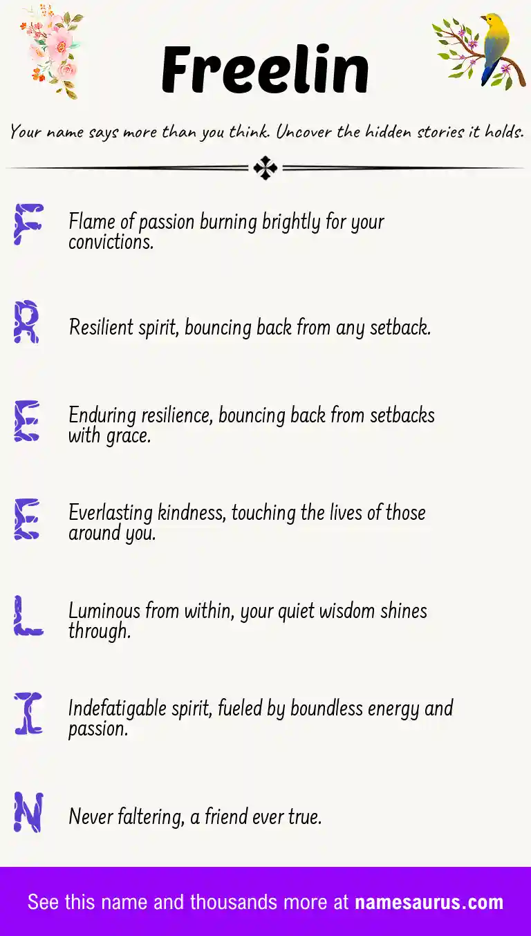 Acrostic poem about Freelin.