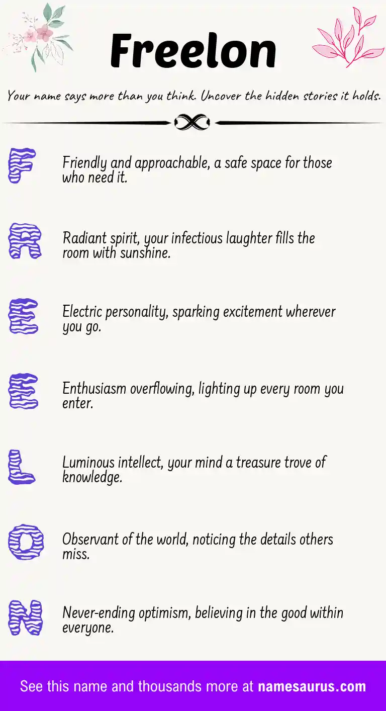 Acrostic poem about Freelon.