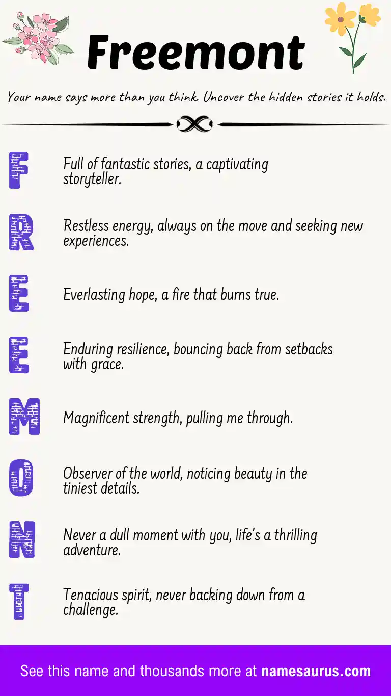 Acrostic poem about Freemont.