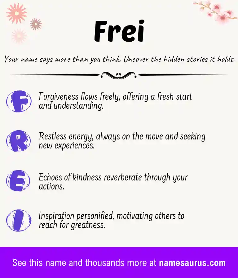 Acrostic poem about Frei.