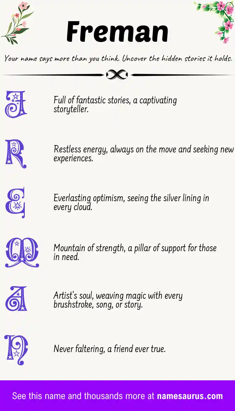 Acrostic poem about Freman.