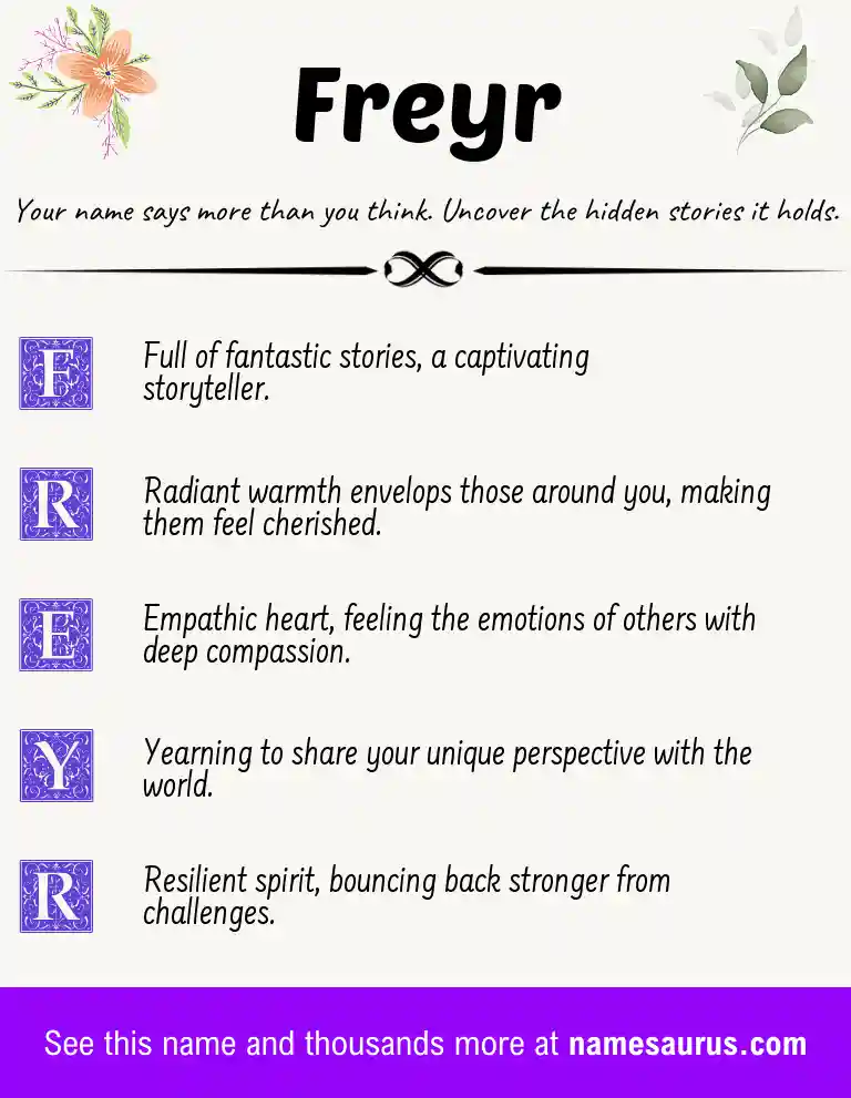 Acrostic poem about Freyr.