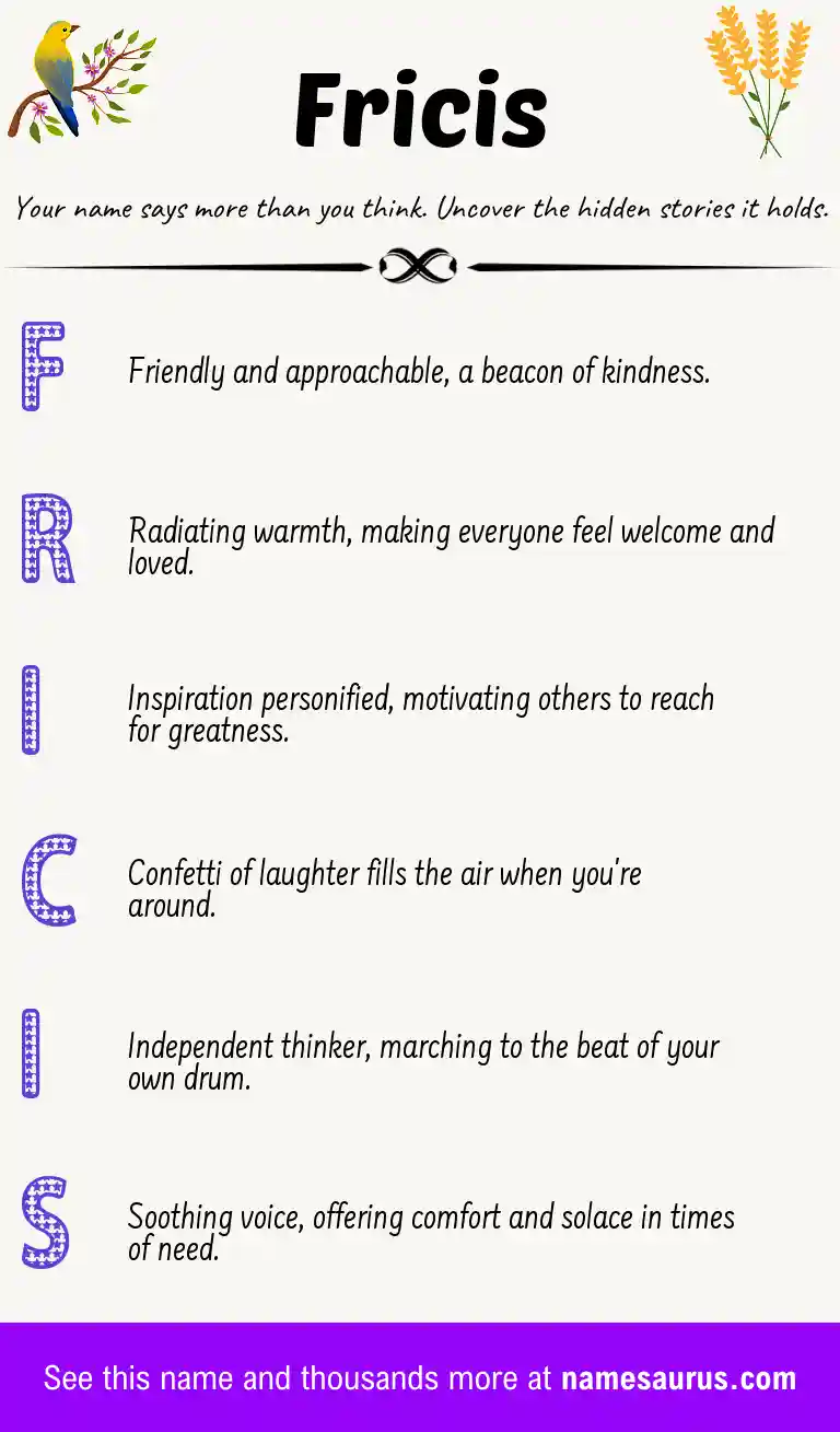 Acrostic poem about Fricis.