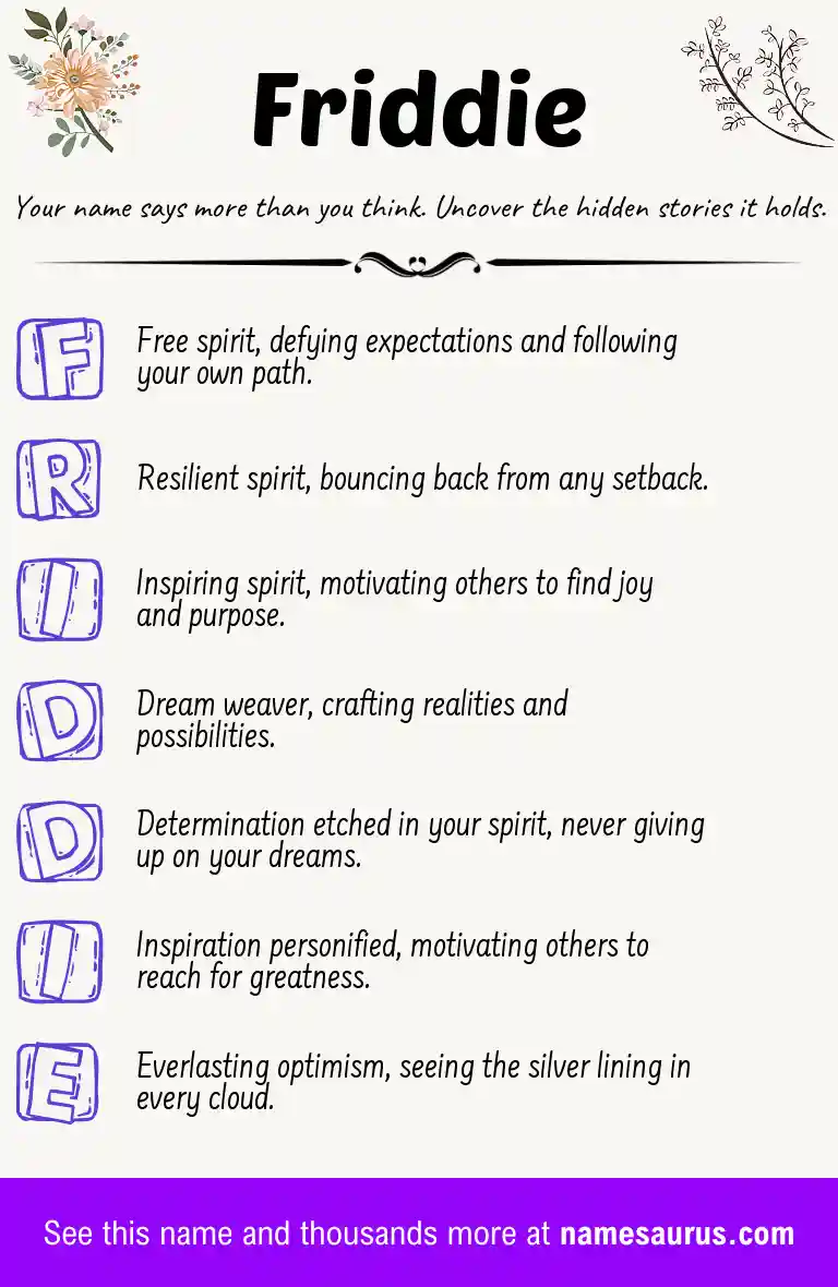 Acrostic poem about Friddie.