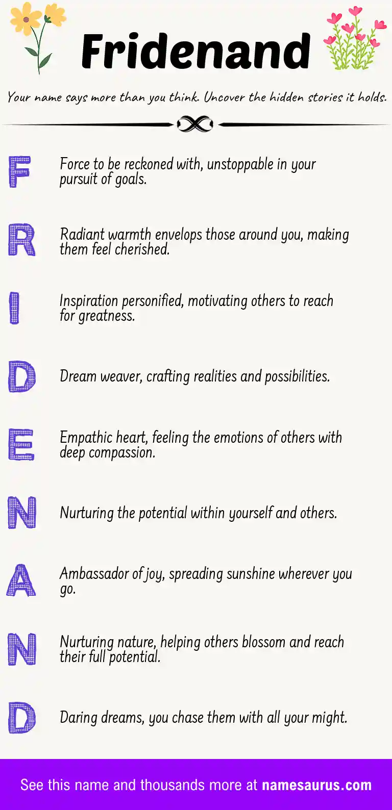 Acrostic poem about Fridenand.