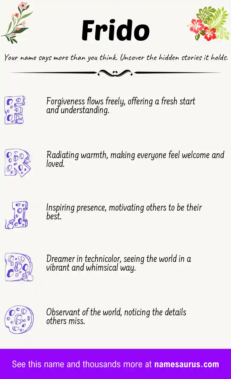 Acrostic poem about Frido.