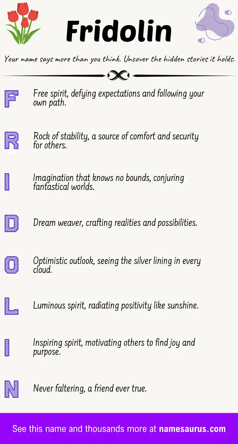 Acrostic poem about Fridolin.