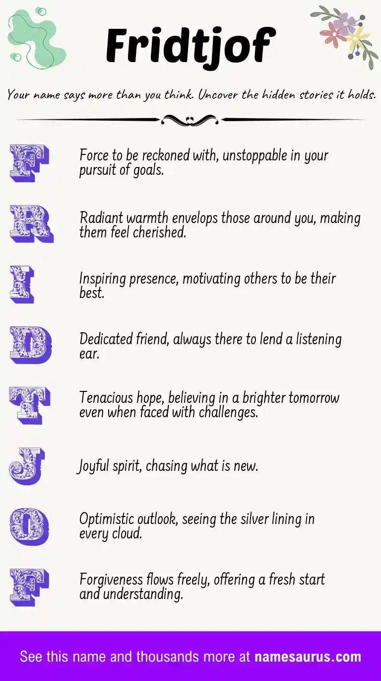 Acrostic poem about Fridtjof.