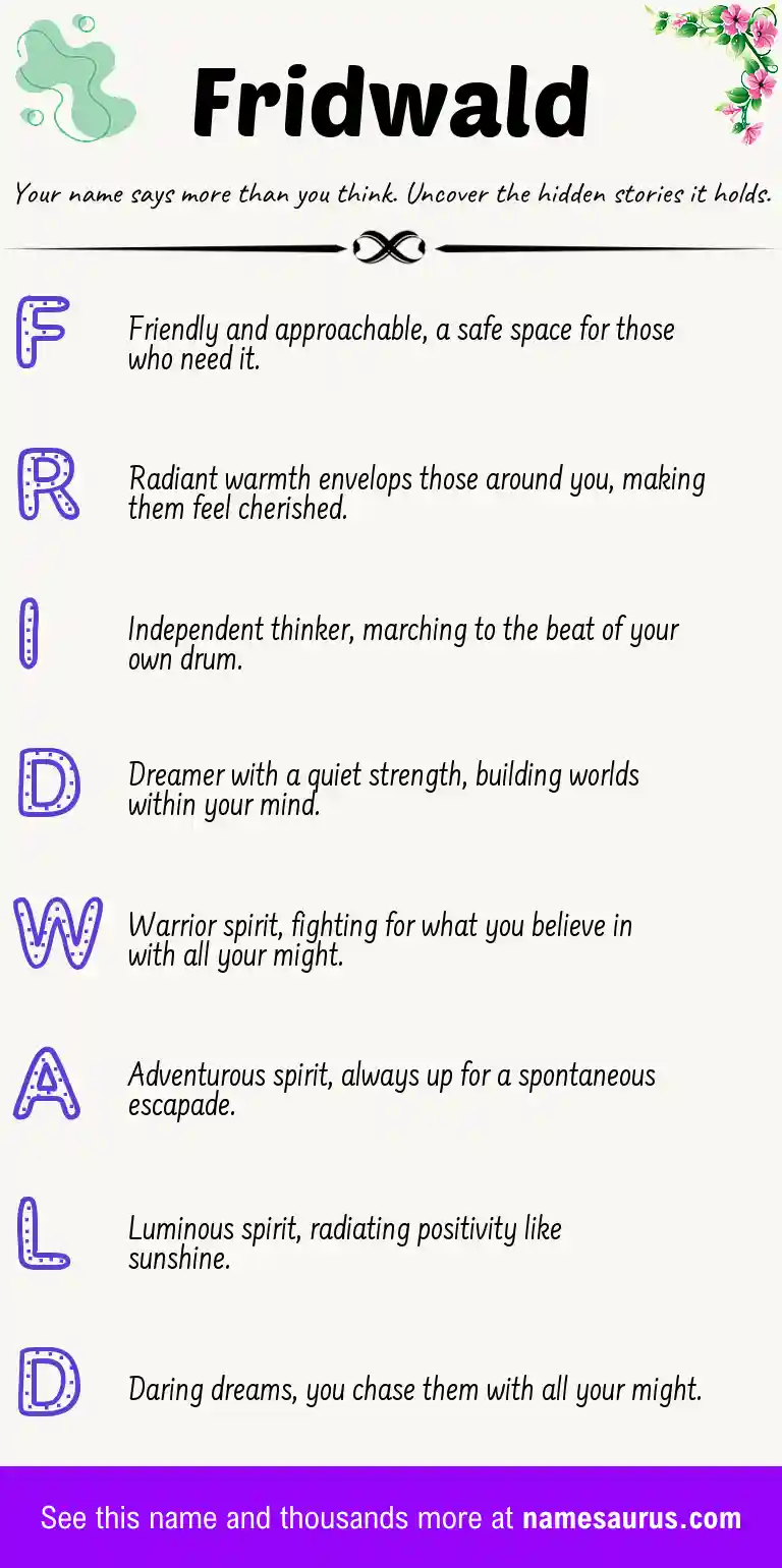 Acrostic poem about Fridwald.