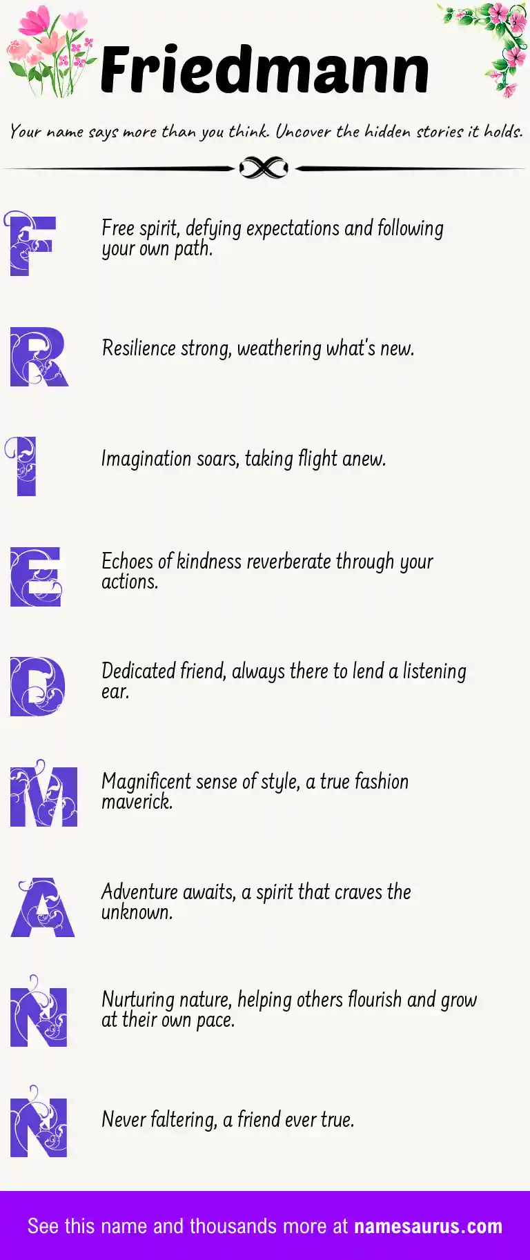 Acrostic poem about Friedmann.