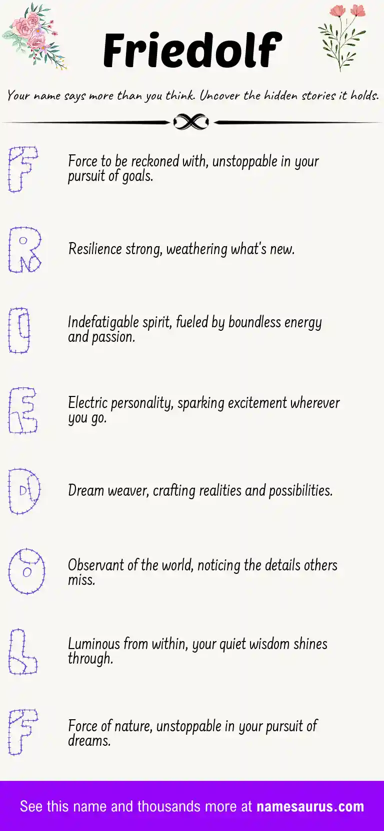 Acrostic poem about Friedolf.