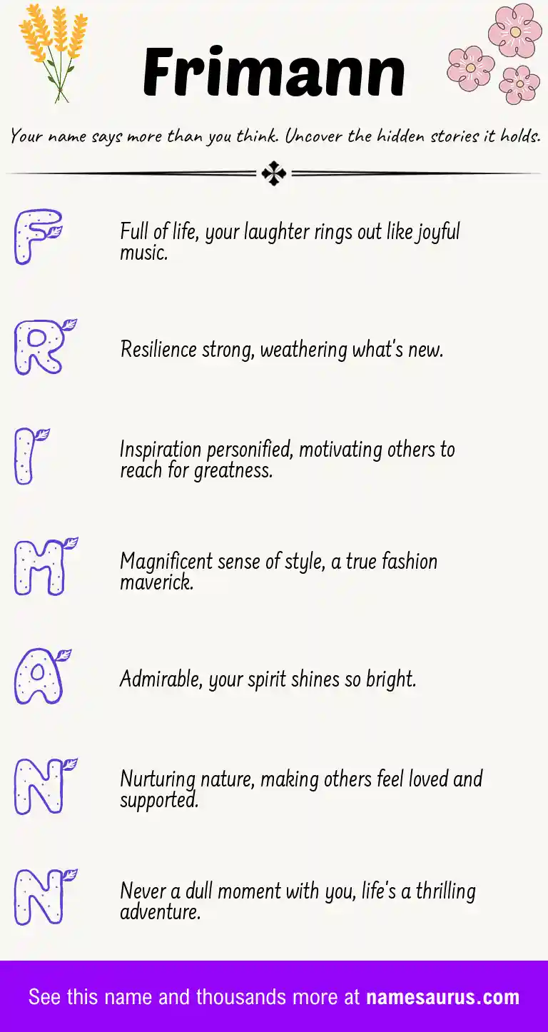 Acrostic poem about Frimann.