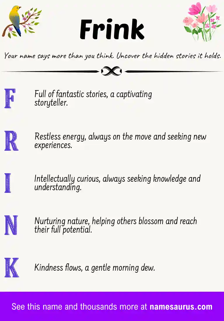 Acrostic poem about Frink.