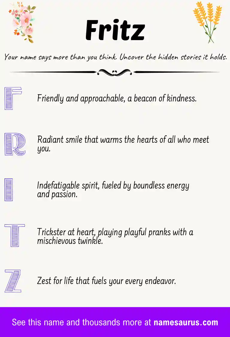 Acrostic poem about Fritz.