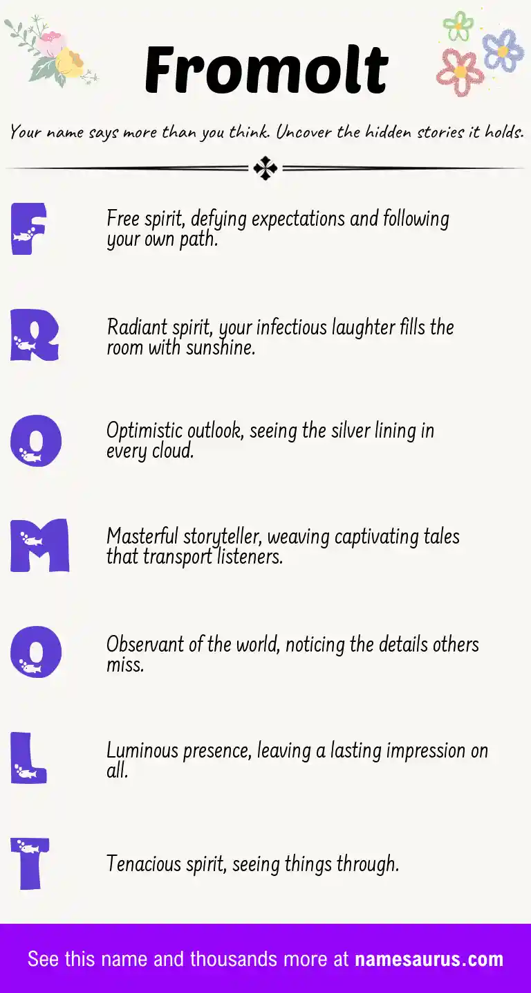 Acrostic poem about Fromolt.