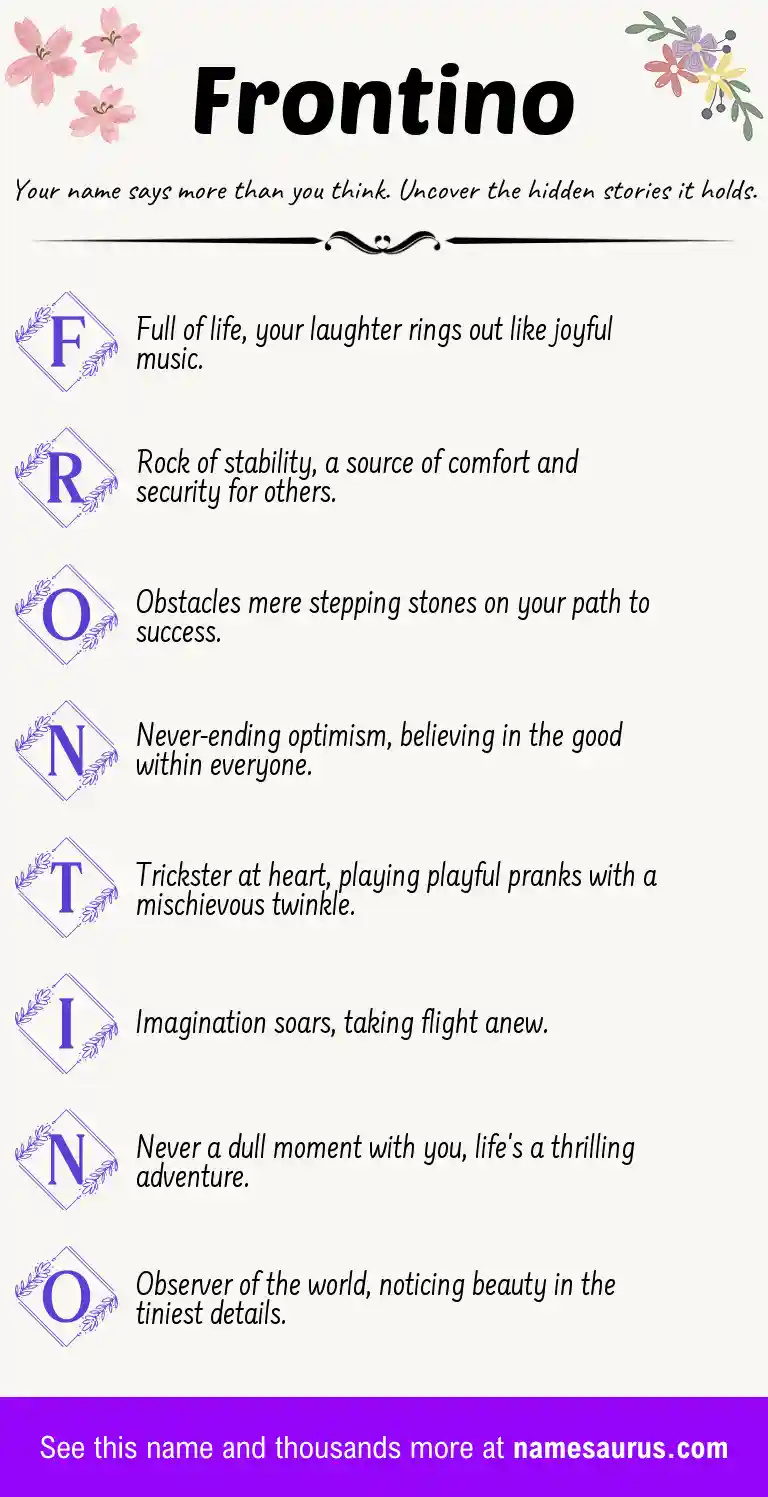 Acrostic poem about Frontino.