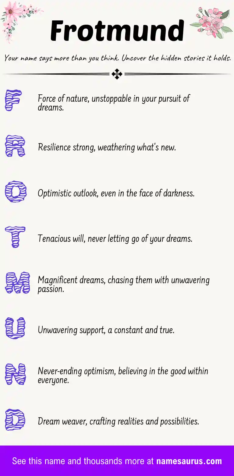 Acrostic poem about Frotmund.