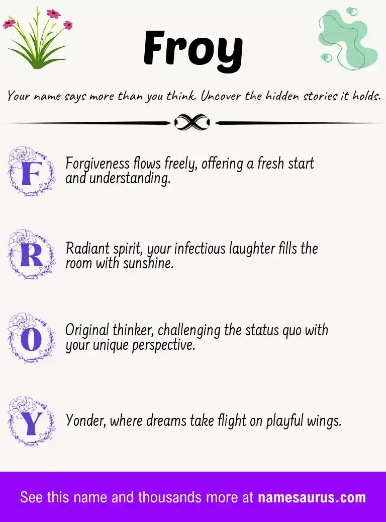 Acrostic poem about Froy.