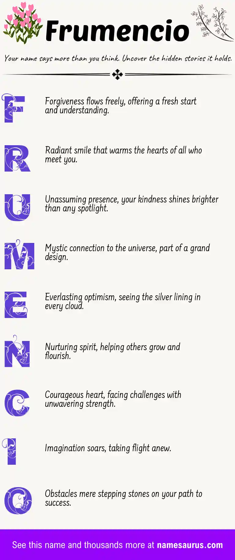 Acrostic poem about Frumencio.