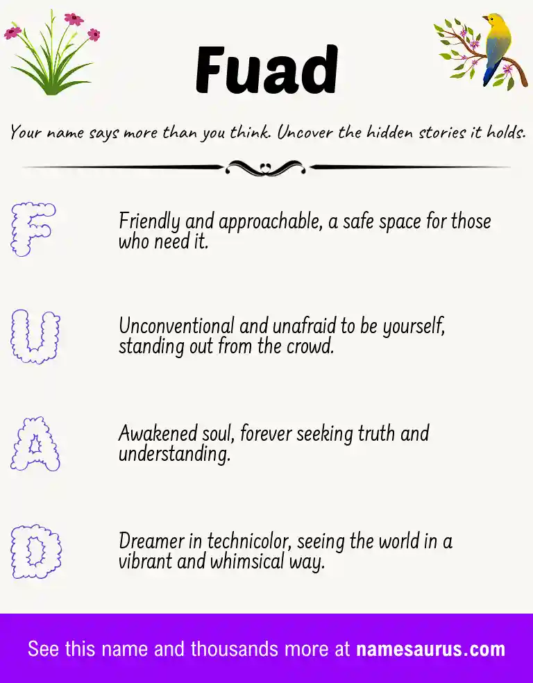 Acrostic poem about Fuad.