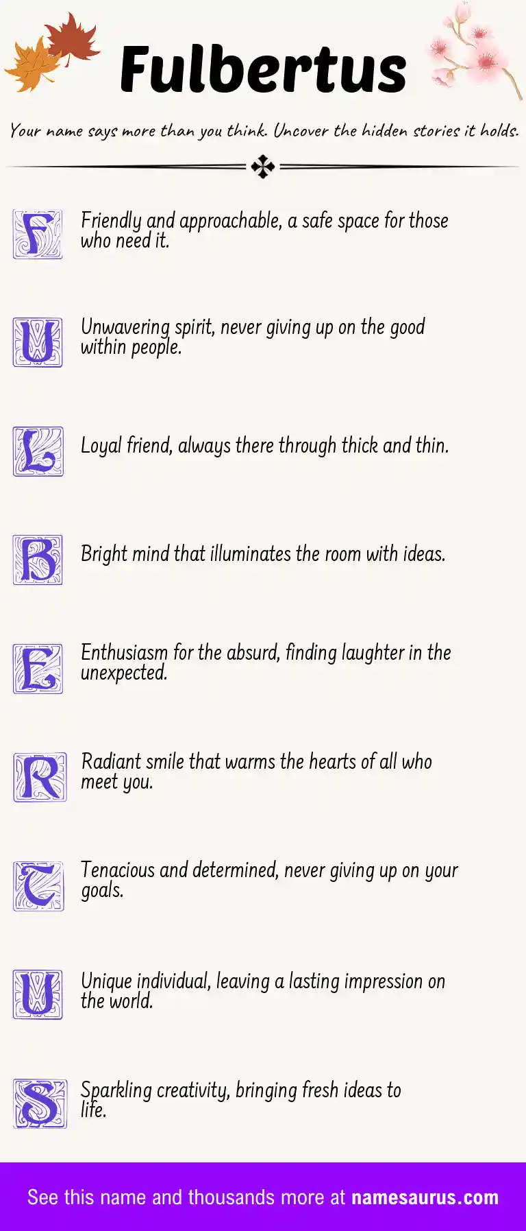 Acrostic poem about Fulbertus.