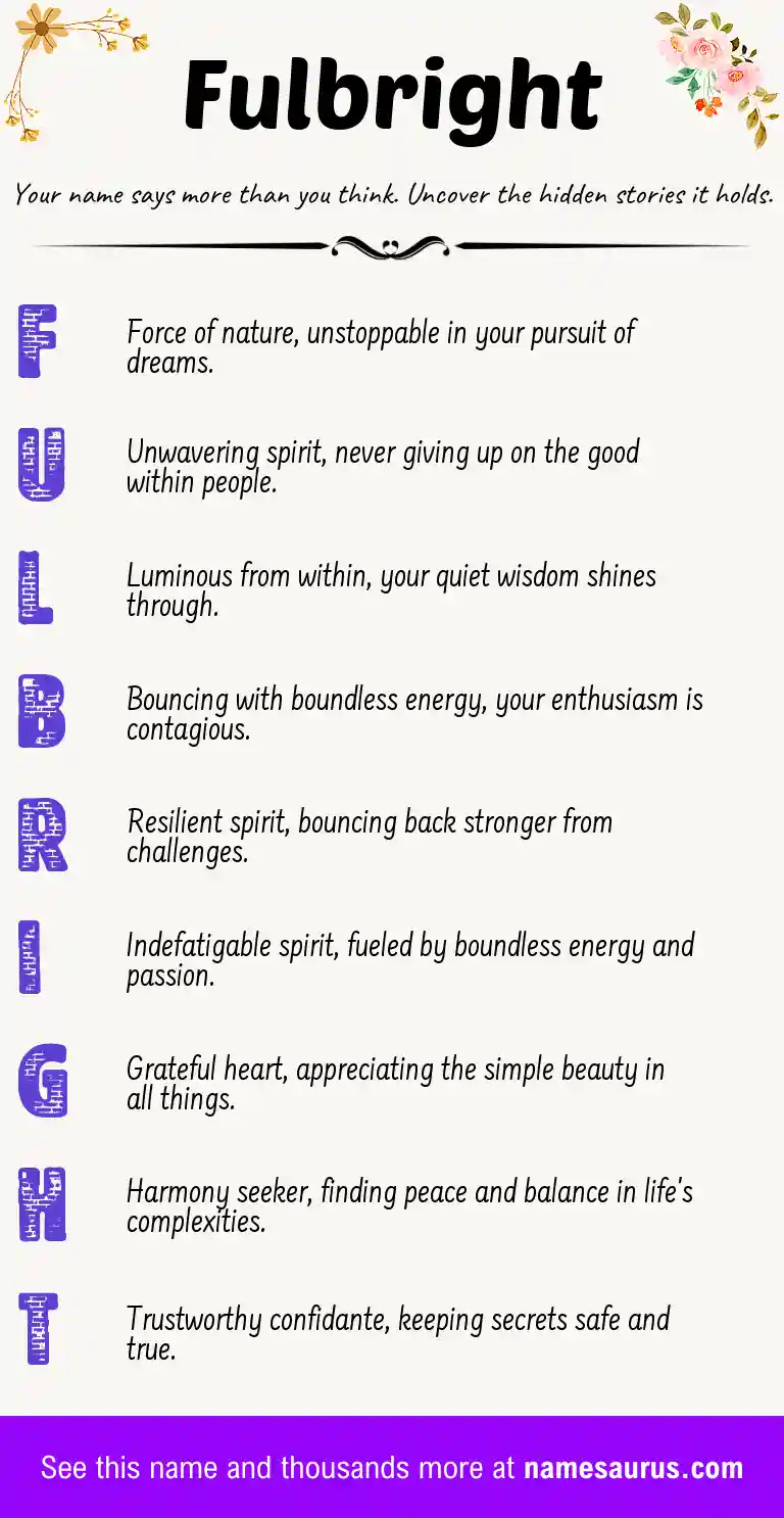 Acrostic poem about Fulbright.