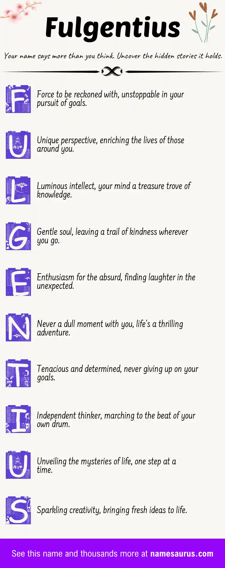 Acrostic poem about Fulgentius.
