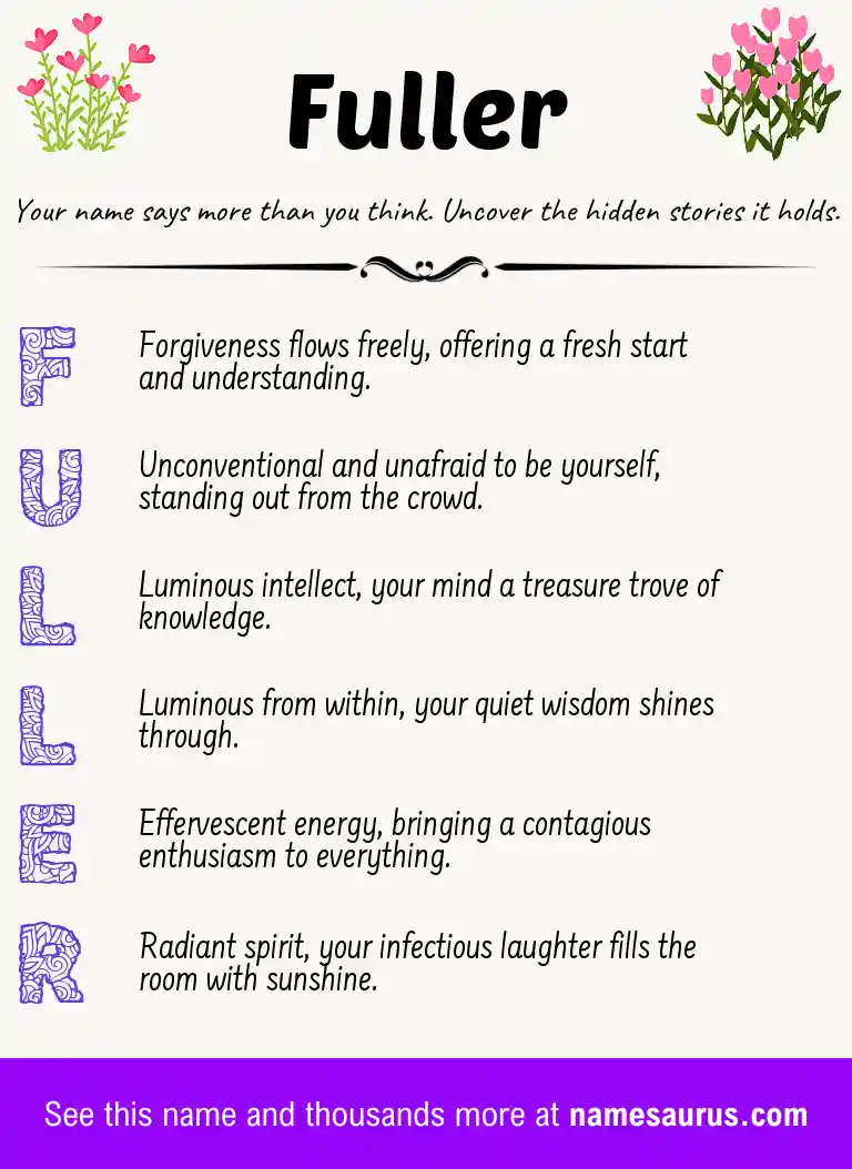 Acrostic poem about Fuller.