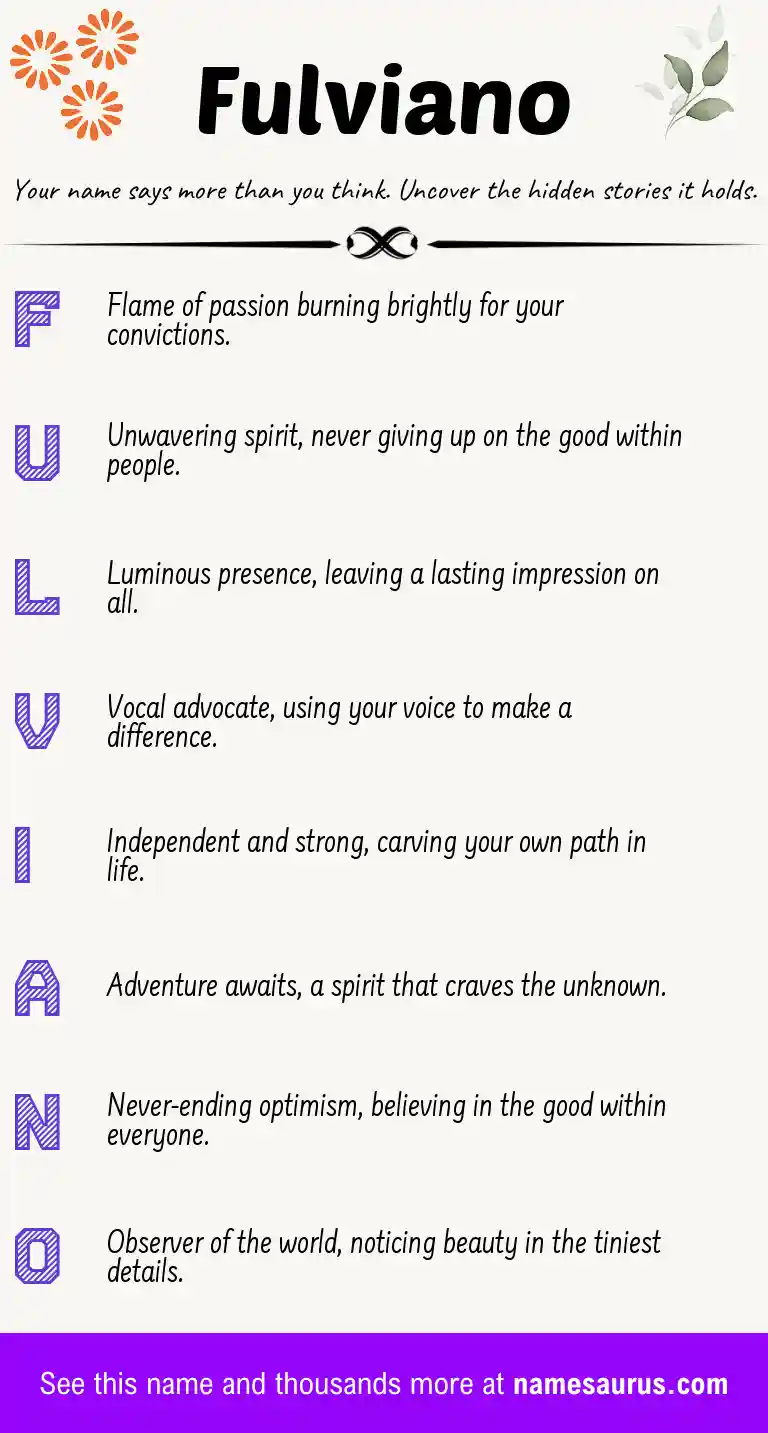 Acrostic poem about Fulviano.